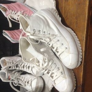 Converse White High Top Platform